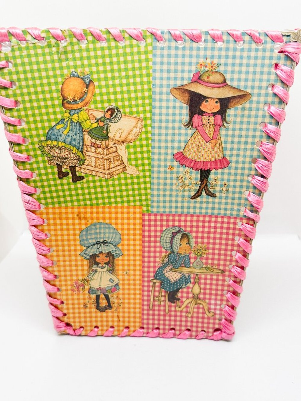 Vintage Holly Hobbie Handmade Trash Bin Garbage Can Kitsch Retro 80's